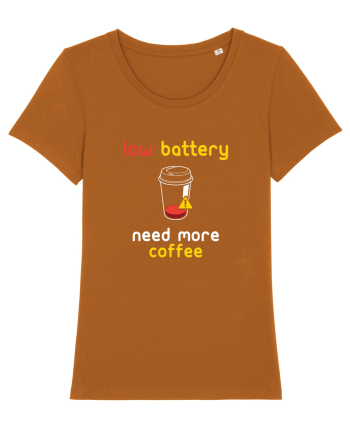 Low Battery Need Coffee Roasted Orange