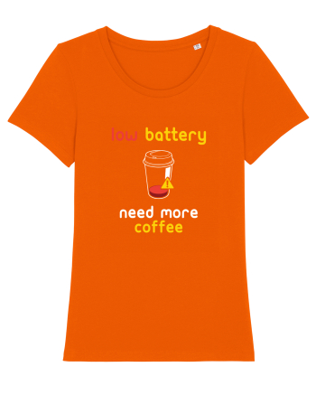 Low Battery Need Coffee Bright Orange