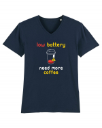 Low Battery Need Coffee Tricou mânecă scurtă guler V Bărbat Presenter