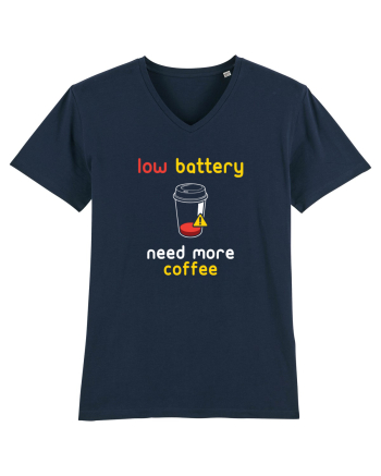 Low Battery Need Coffee French Navy