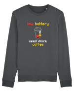 Low Battery Need Coffee Bluză mânecă lungă Unisex Rise