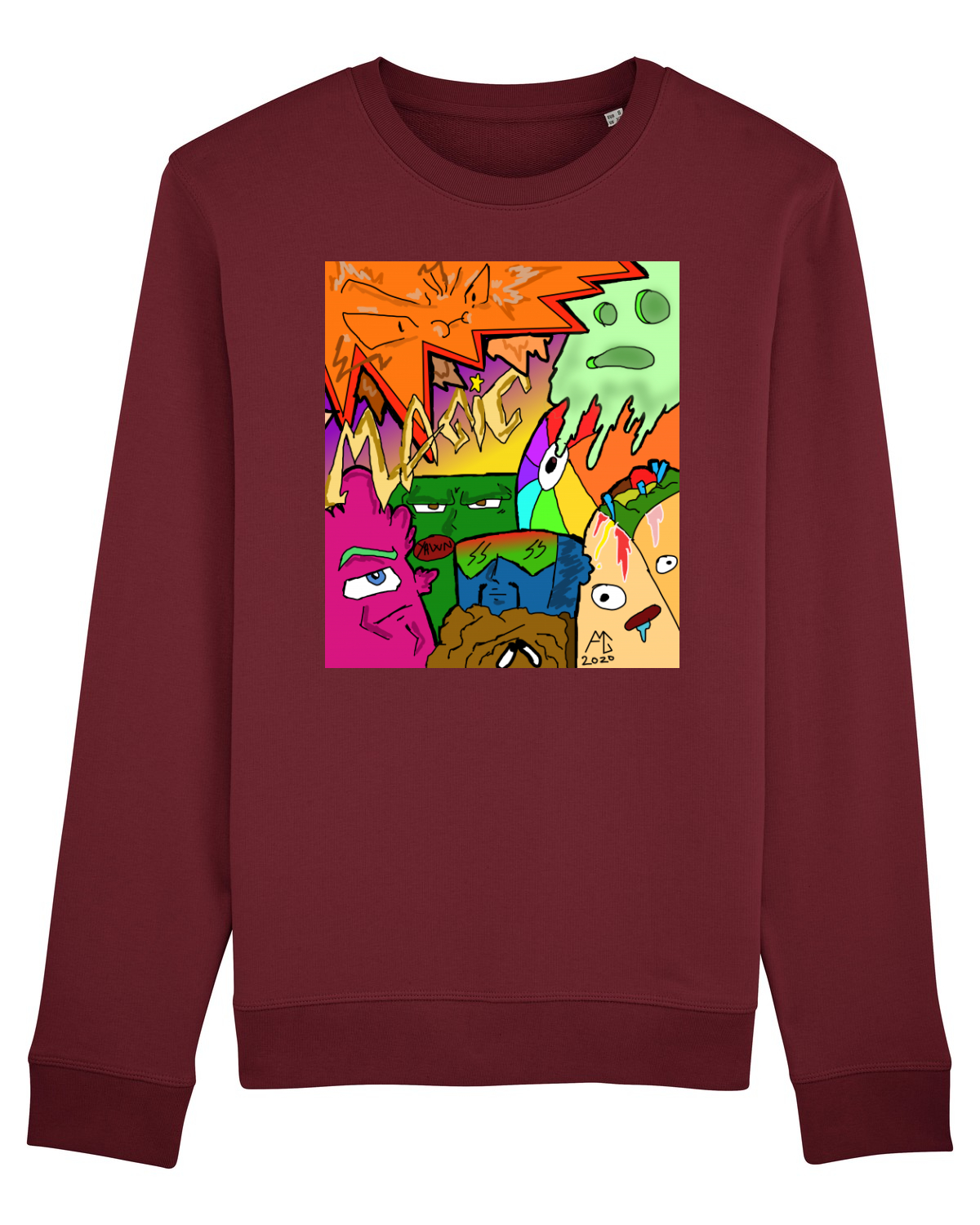 Bluză mânecă lungă Unisex Rise Burgundy