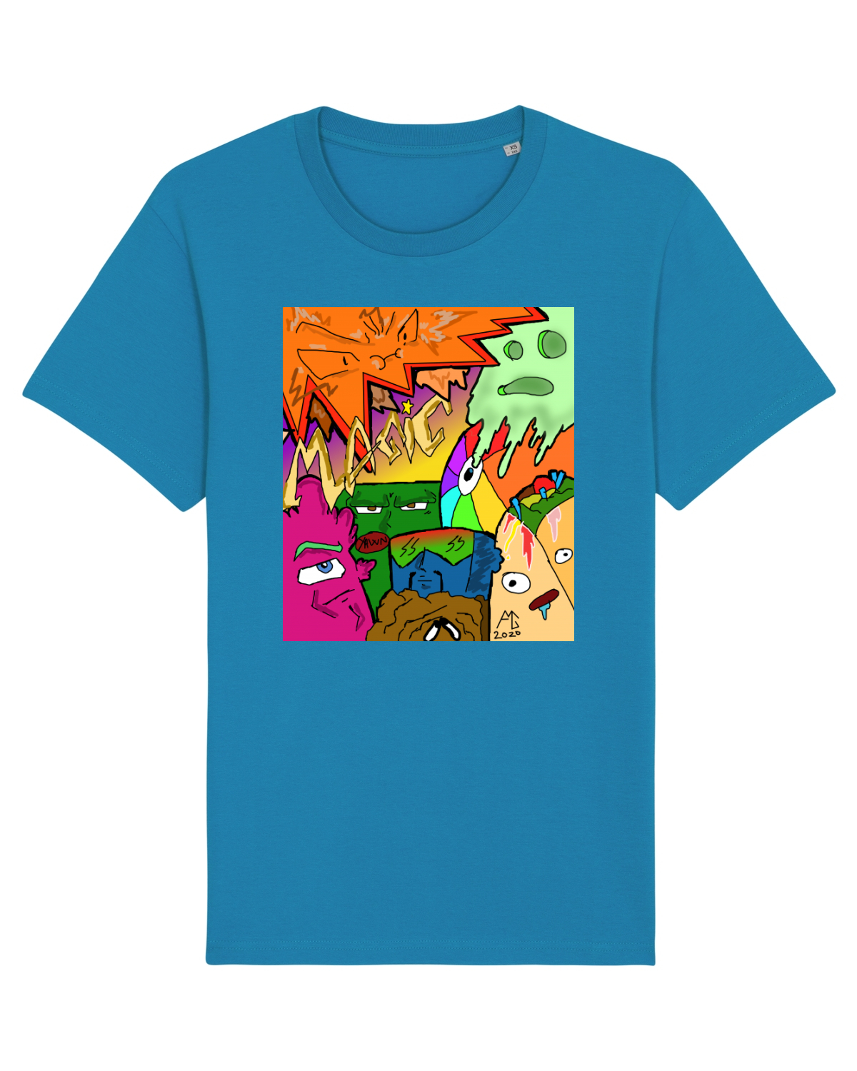 Tricou mânecă scurtă Unisex Rocker Azur