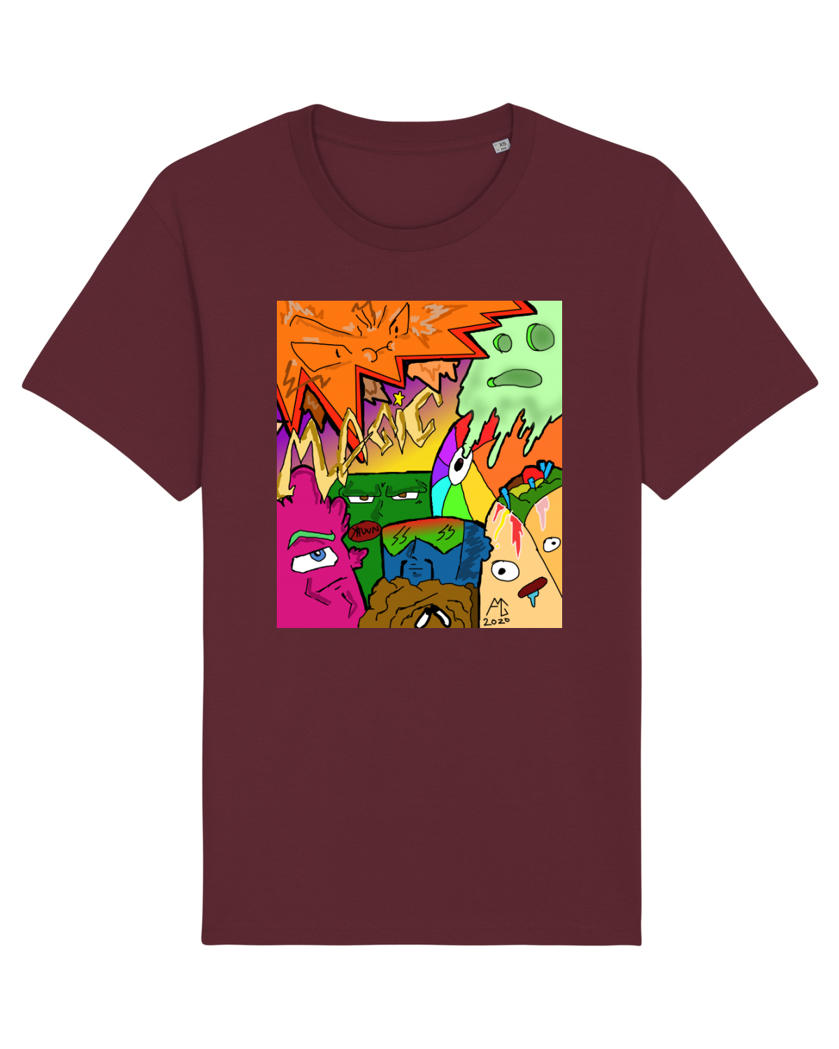 Tricou mânecă scurtă Unisex Rocker Burgundy
