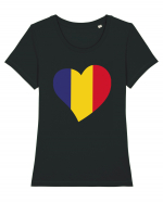 Inima Tricolor Tricou mânecă scurtă guler larg fitted Damă Expresser