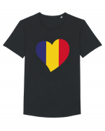 Inima Tricolor Tricou mânecă scurtă guler larg Bărbat Skater