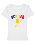 Srima Tricolor Tricou mânecă scurtă guler larg fitted Damă Expresser