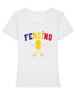 Fencing Tricolor Tricou mânecă scurtă guler larg fitted Damă Expresser