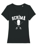 Scrima Tricou mânecă scurtă guler larg fitted Damă Expresser