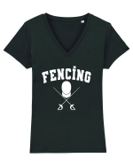 Fencing Tricou mânecă scurtă guler V Damă Evoker