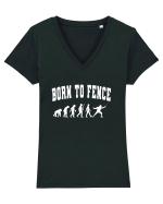 Born To Fence Tricou mânecă scurtă guler V Damă Evoker