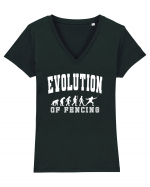 Evolution Of Fencing Tricou mânecă scurtă guler V Damă Evoker