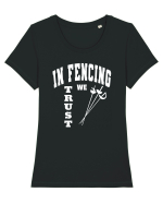 In Fencing We Trust Tricou mânecă scurtă guler larg fitted Damă Expresser
