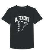 In Fencing We Trust Tricou mânecă scurtă guler larg Bărbat Skater