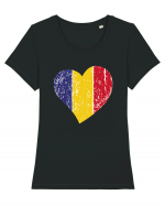 Inima Tricolor Tricou mânecă scurtă guler larg fitted Damă Expresser