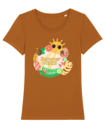 Atmosfera de Vara Tricou mânecă scurtă guler larg fitted Damă Expresser