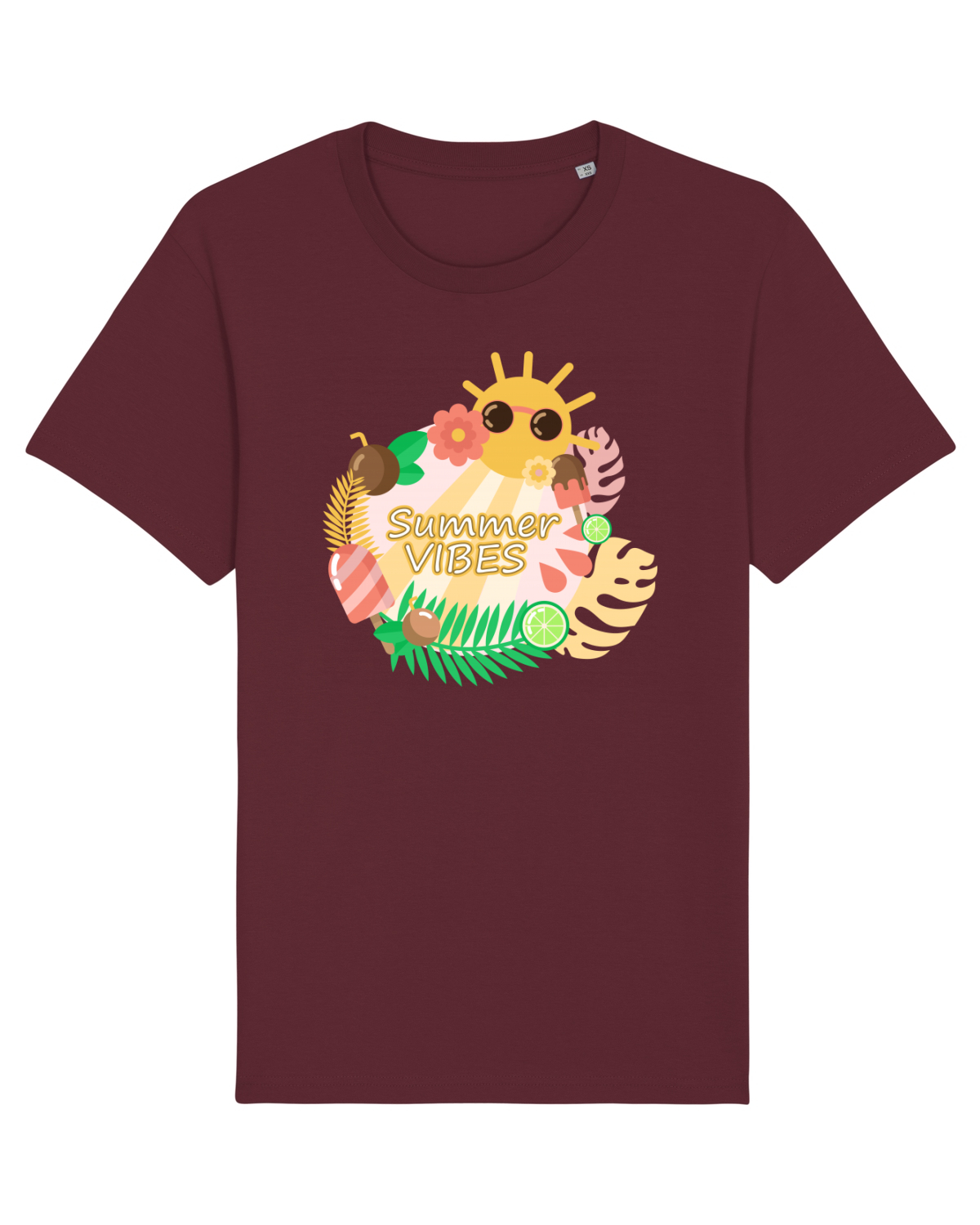 Tricou mânecă scurtă Unisex Rocker Burgundy