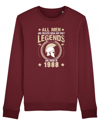 All Man Are Equal Legends Are Born In 1988 Burgundy