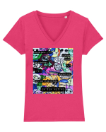 Chat 2 Tricou mânecă scurtă guler V Damă Evoker