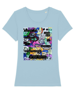 Chat 2 Tricou mânecă scurtă guler larg fitted Damă Expresser