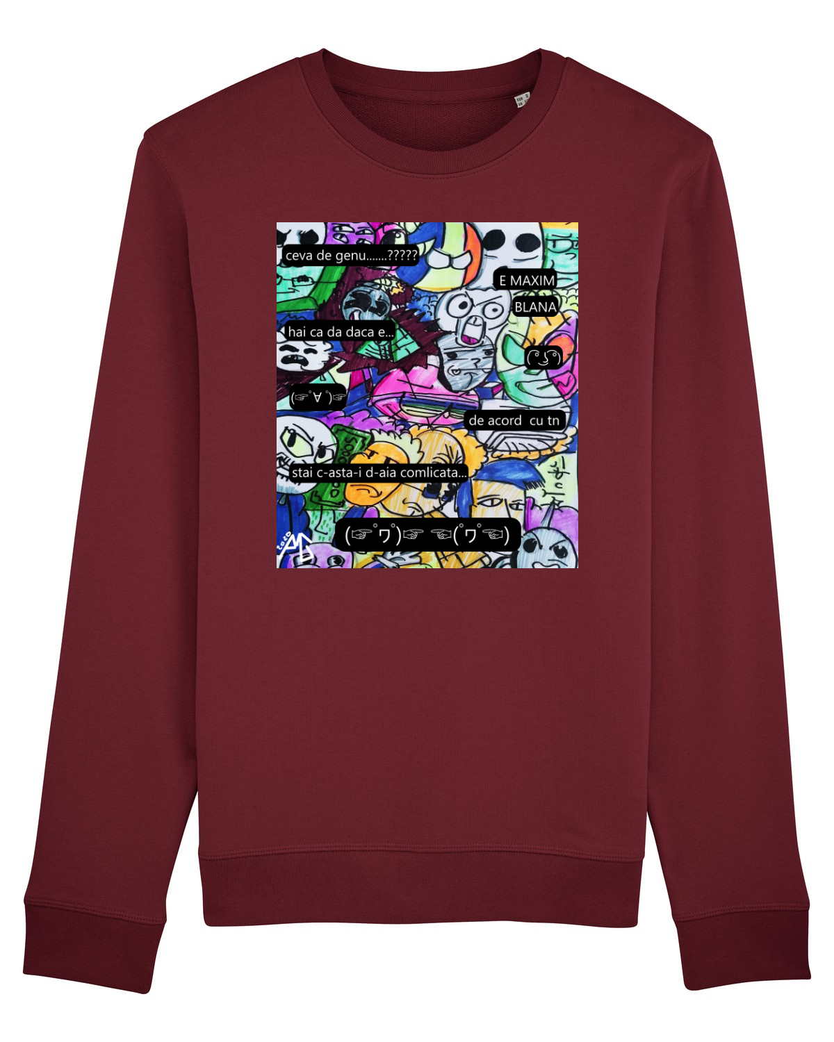 Bluză mânecă lungă Unisex Rise Burgundy