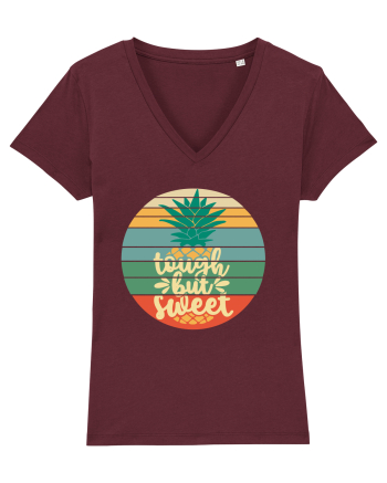 Tough But Sweet Retro Sunset Pineapple Burgundy