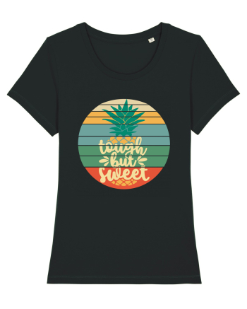 Tough But Sweet Retro Sunset Pineapple Black