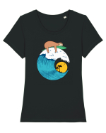 Lenes la mare Tricou mânecă scurtă guler larg fitted Damă Expresser