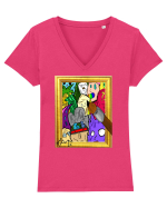 Painting Tricou mânecă scurtă guler V Damă Evoker