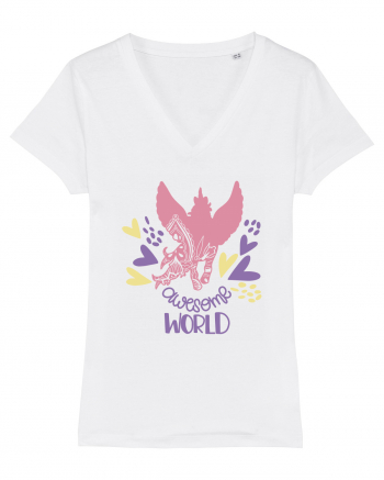 Awesome World Of Unicorns White