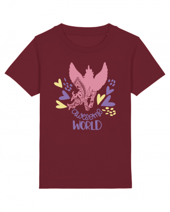 Awesome World Of Unicorns Burgundy