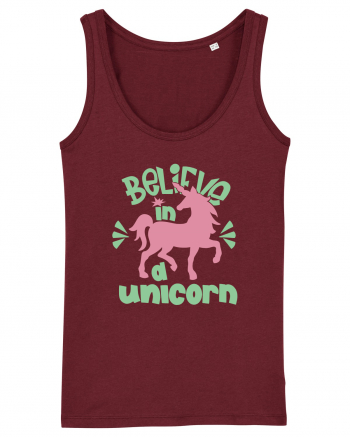 Believe In A Unicorn Burgundy