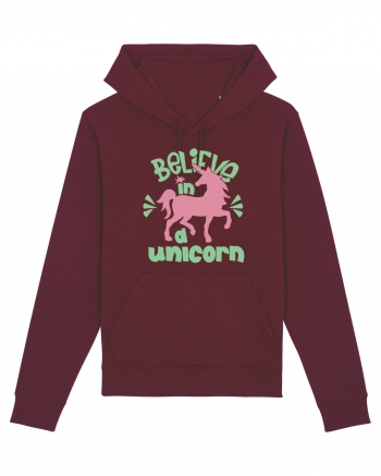 Believe In A Unicorn Burgundy