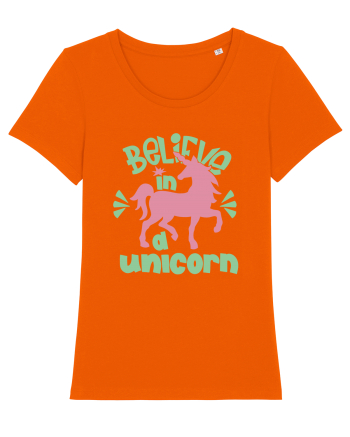 Believe In A Unicorn Bright Orange