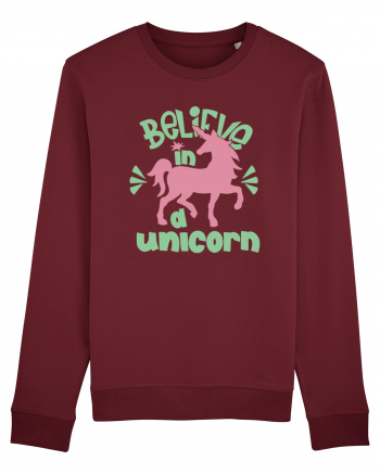 Believe In A Unicorn Burgundy