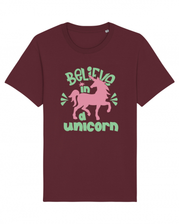 Believe In A Unicorn Burgundy