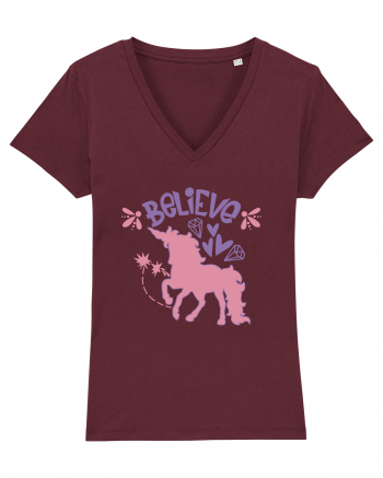 Believe In Unicorns Burgundy