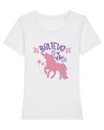 Believe In Unicorns Tricou mânecă scurtă guler larg fitted Damă Expresser
