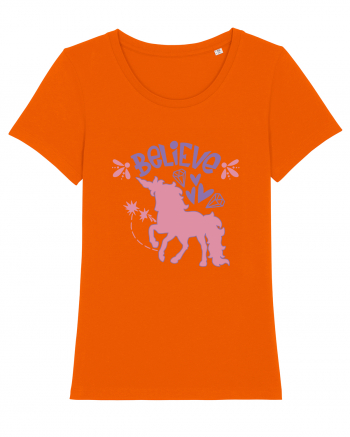 Believe In Unicorns Bright Orange