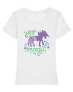 Just Magic Unicorn Tricou mânecă scurtă guler larg fitted Damă Expresser