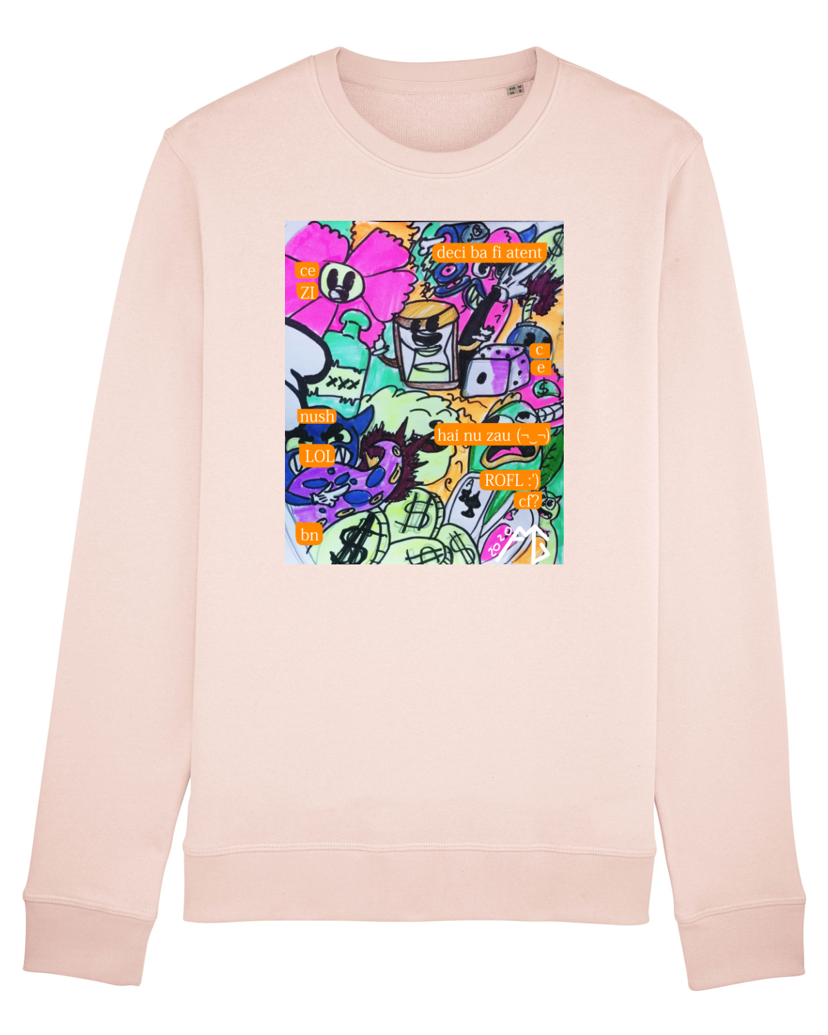 Bluză mânecă lungă Unisex Rise Candy Pink