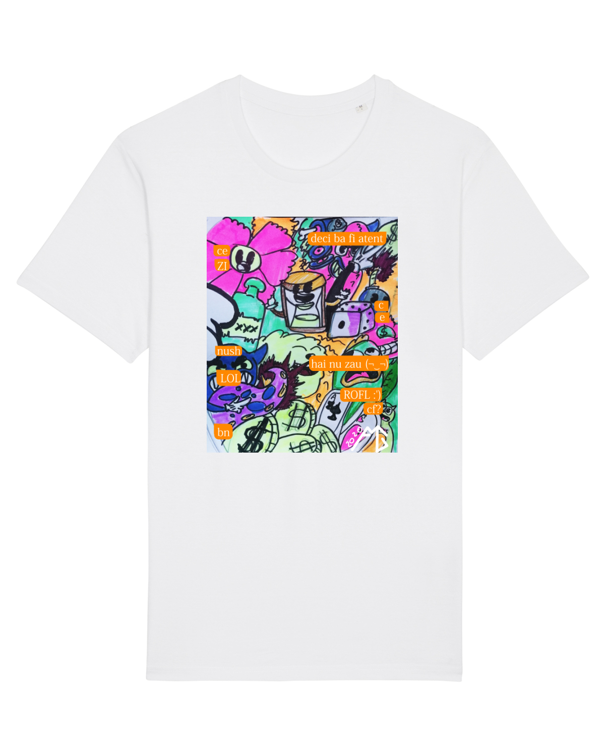 Tricou mânecă scurtă Unisex Rocker White
