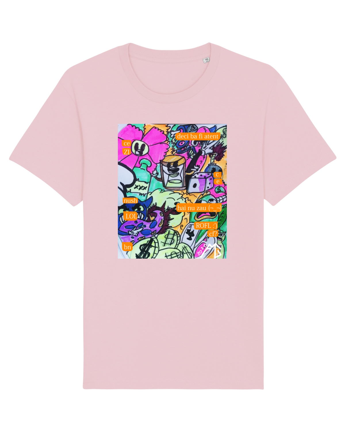 Tricou mânecă scurtă Unisex Rocker Cotton Pink