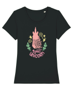 Sweet Unicorn Tricou mânecă scurtă guler larg fitted Damă Expresser