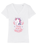 Time To Be A Unicorn Tricou mânecă scurtă guler V Damă Evoker
