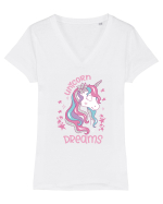 Unicorn Dreams Tricou mânecă scurtă guler V Damă Evoker