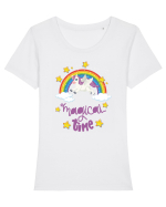 Unicorn Magical Time Tricou mânecă scurtă guler larg fitted Damă Expresser