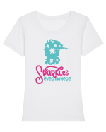 Unicorn Sparkles Everywhere Tricou mânecă scurtă guler larg fitted Damă Expresser