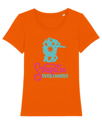 Unicorn Sparkles Everywhere Bright Orange