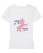 Unicorn Sparkles Wherever You Go Tricou mânecă scurtă guler larg fitted Damă Expresser